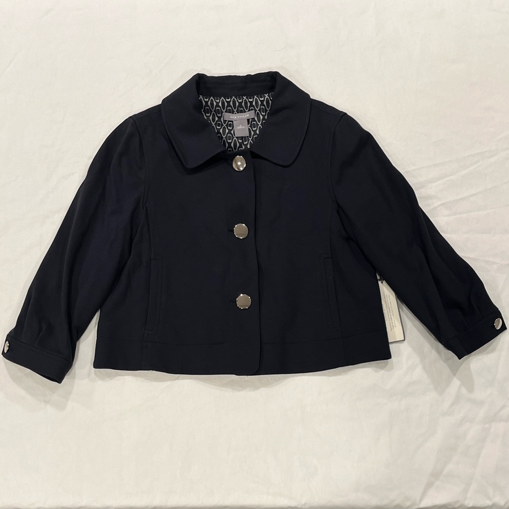 Ann Taylor women’s Black Blazer with Silver Buttons